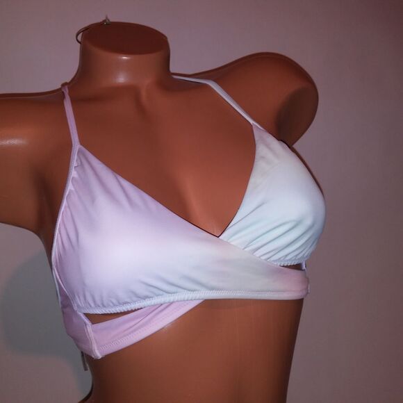 Victoria Secret PINK Swim Bikini Top XS Pastel Tie Dye Fade Wrap Halter String - Picture 1 of 16